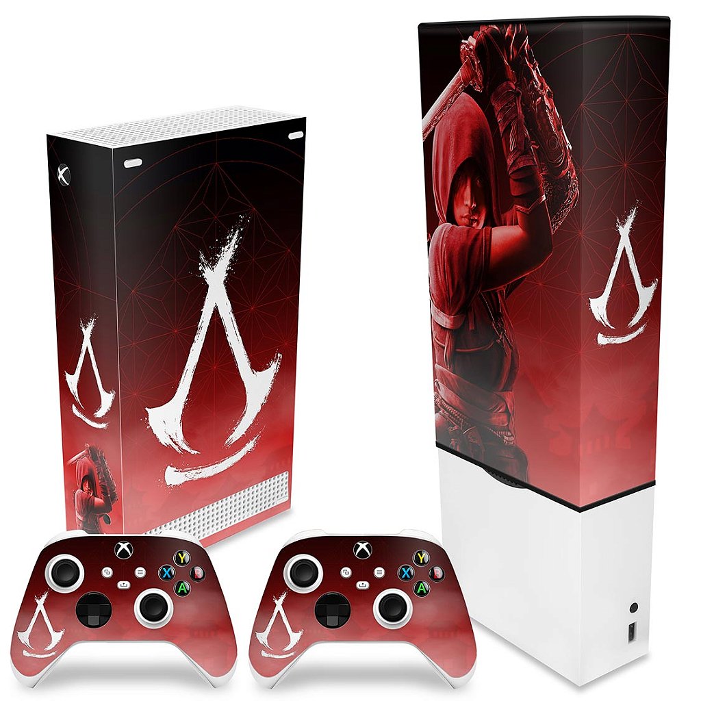 KIT Capa Anti Poeira e Skin Anti-Rage Xbox Series S Vertical - Assassin's Creed Shadows - Pop Arte Skins - foto 2