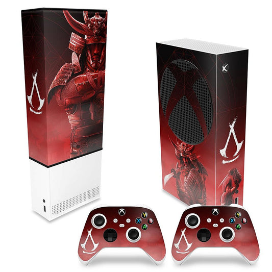 KIT Capa Anti Poeira e Skin Anti-Rage Xbox Series S Vertical - Assassin's Creed Shadows