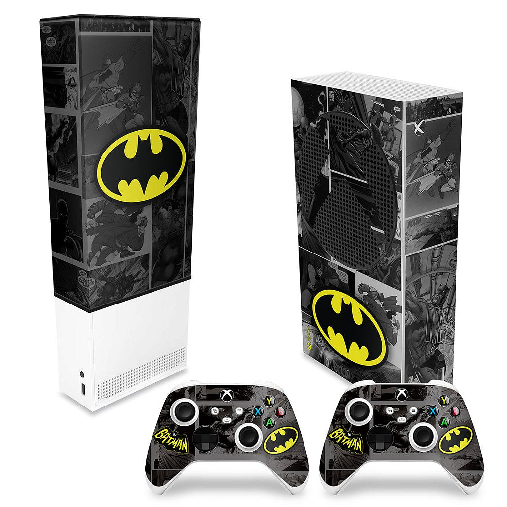 KIT Capa Anti Poeira e Skin Anti-Rage Xbox Series S Vertical - Batman Comics