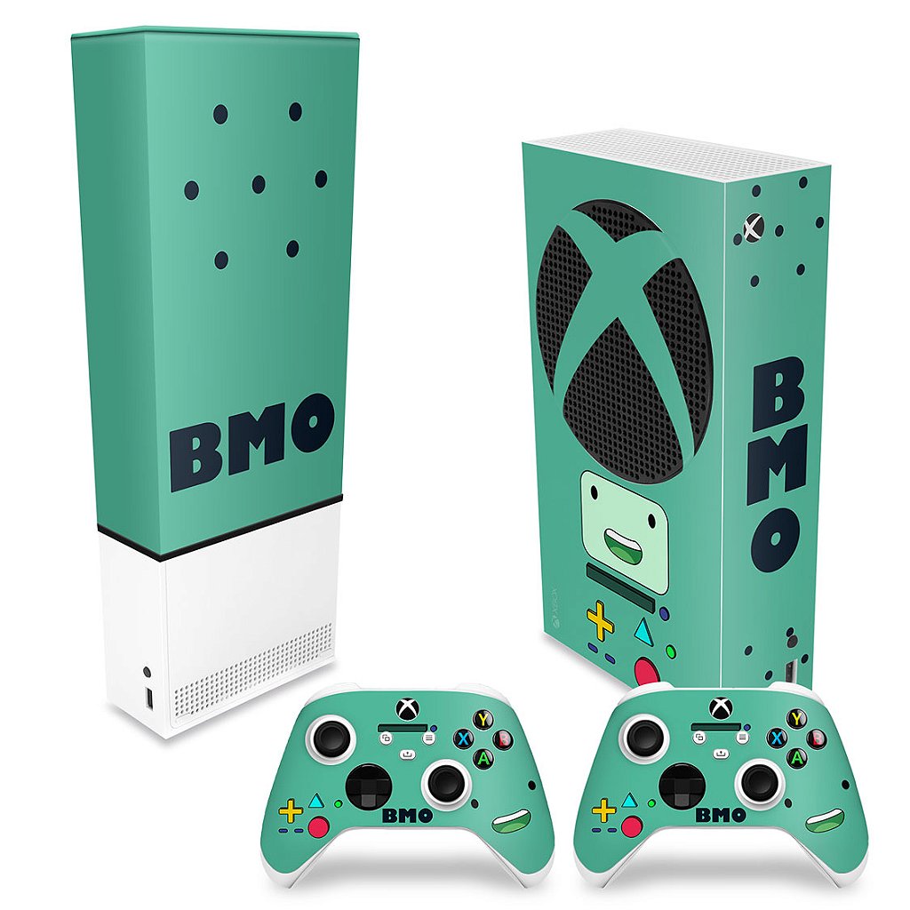 KIT Capa Anti Poeira e Skin Anti-Rage Xbox Series S Vertical - BMO Hora de Aventura