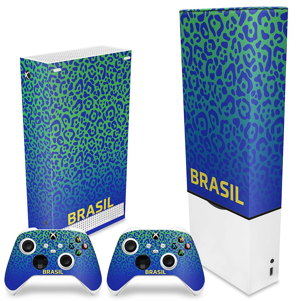 KIT Capa Anti Poeira e Skin Anti-Rage Xbox Series S Vertical - Brasil - Pop Arte Skins - foto 2
