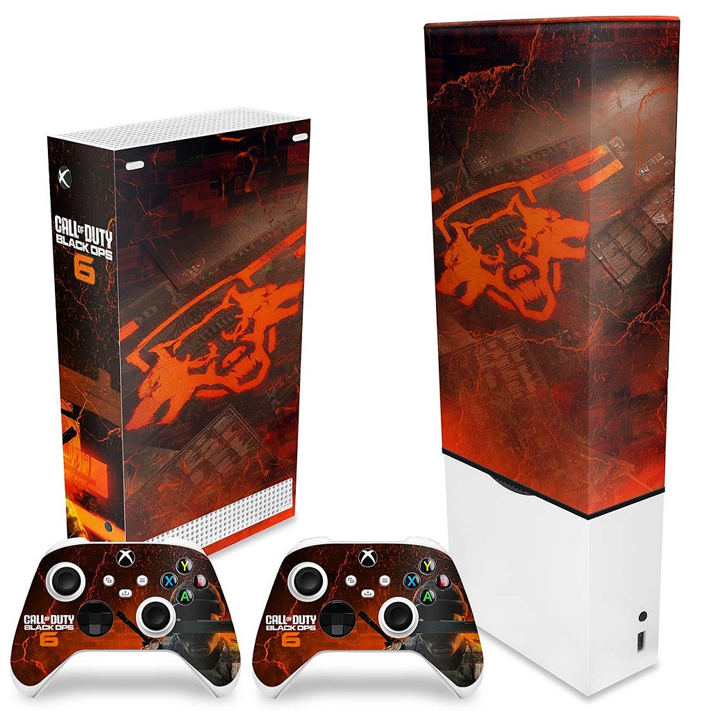 KIT Capa Anti Poeira e Skin Anti-Rage Xbox Series S Vertical - Call of Duty Black Ops 6 - Pop Arte Skins - foto 2