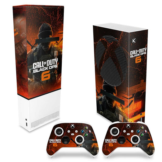 KIT Capa Anti Poeira e Skin Anti-Rage Xbox Series S Vertical - Call of Duty Black Ops 6