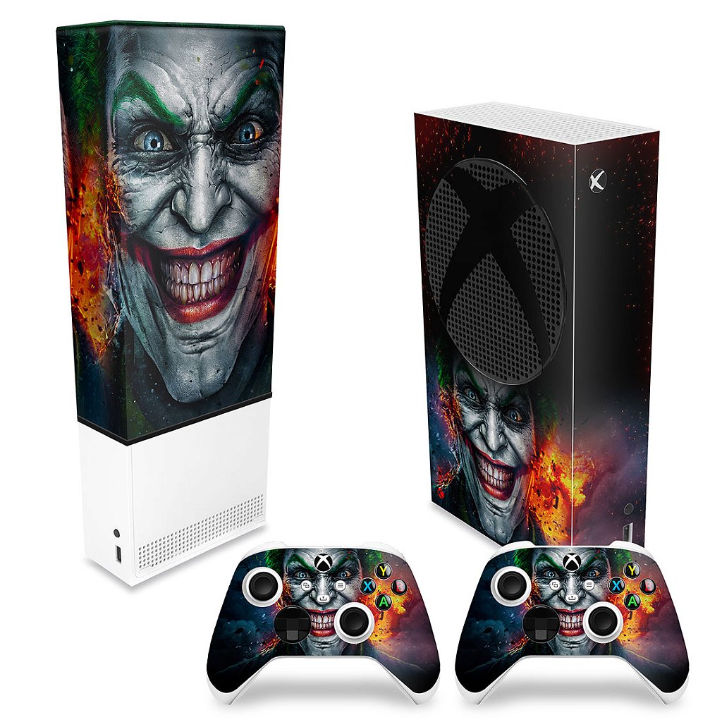KIT Capa Anti Poeira e Skin Anti-Rage Xbox Series S Vertical - Coringa Joker