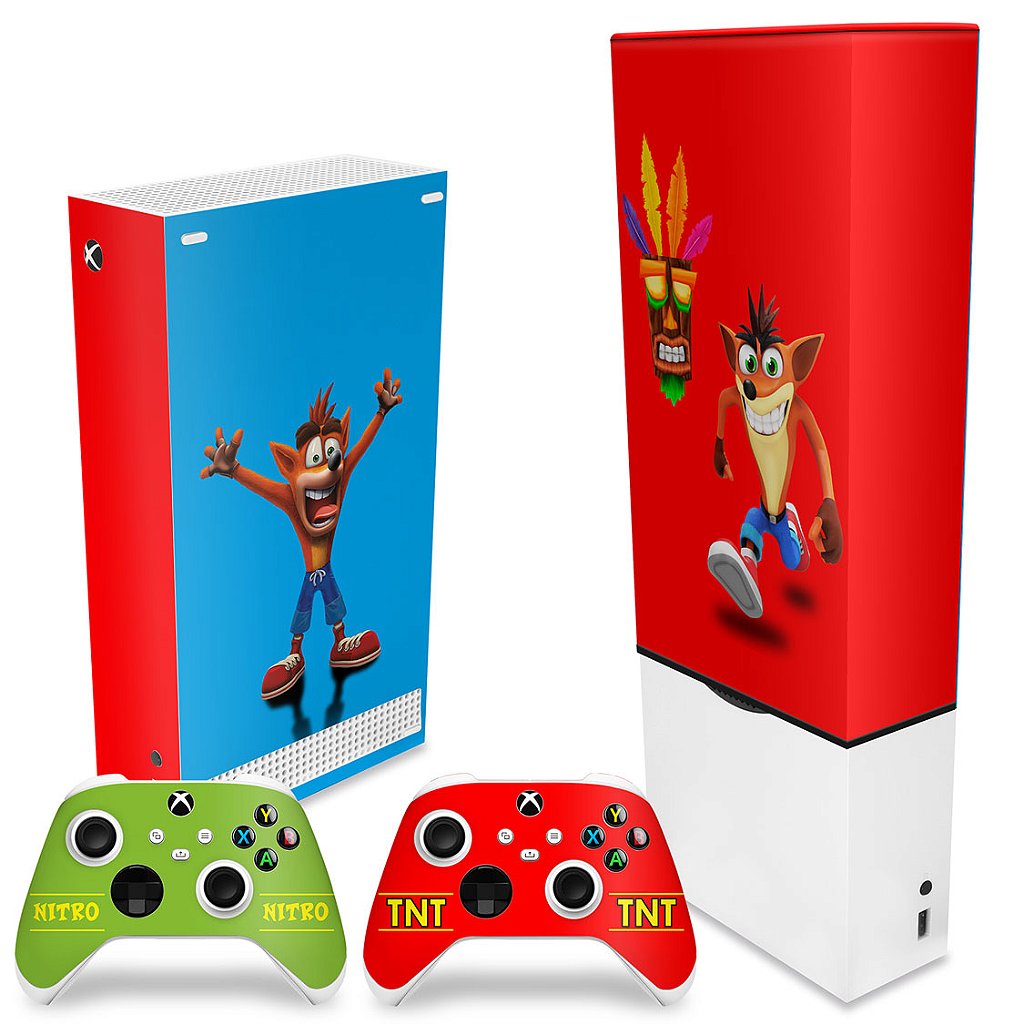 KIT Capa Anti Poeira e Skin Anti-Rage Xbox Series S Vertical - Crash Bandicoot - Pop Arte Skins - foto 2