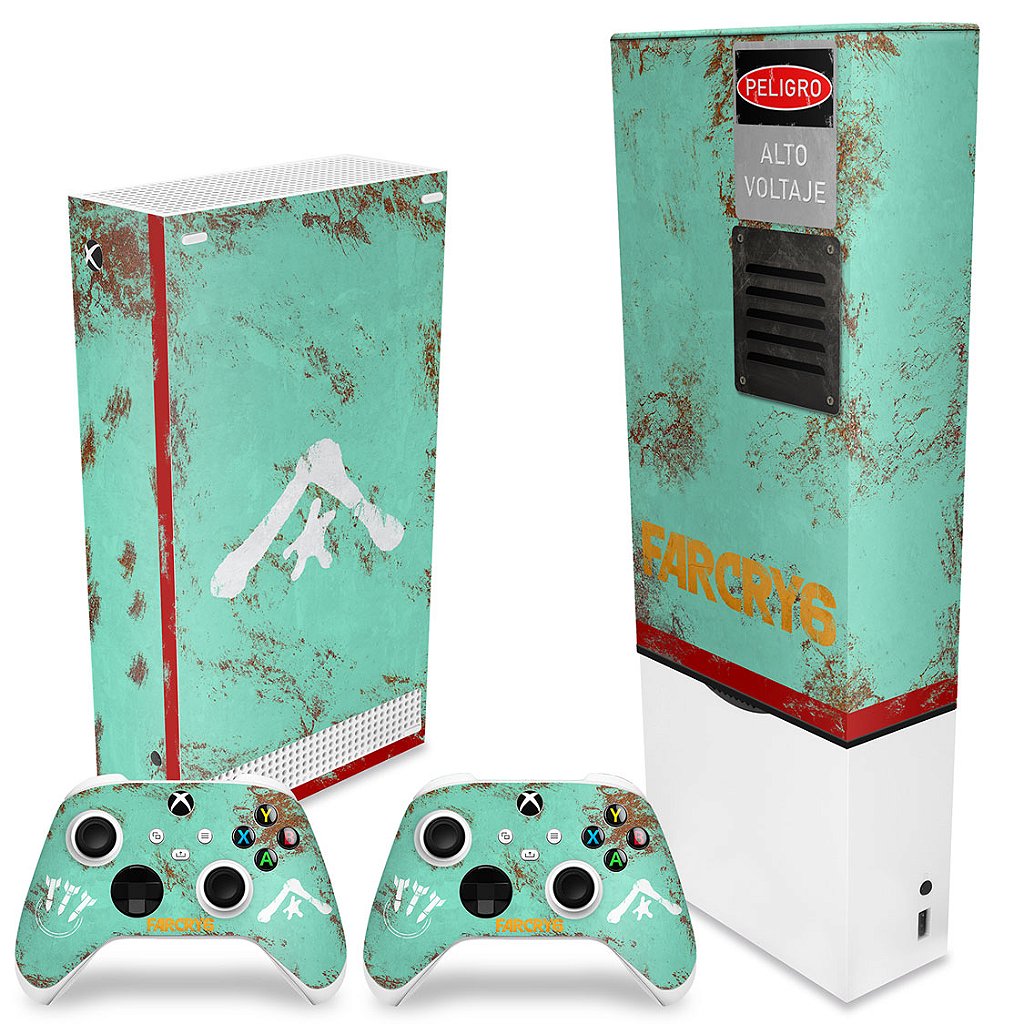 KIT Capa Anti Poeira e Skin Anti-Rage Xbox Series S Vertical - Far Cry 6 - Pop Arte Skins - foto 2
