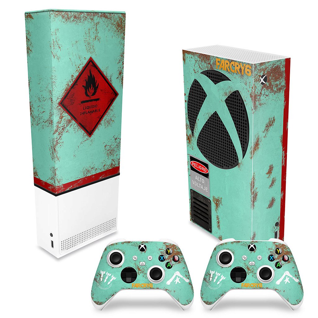 KIT Capa Anti Poeira e Skin Anti-Rage Xbox Series S Vertical - Far Cry 6
