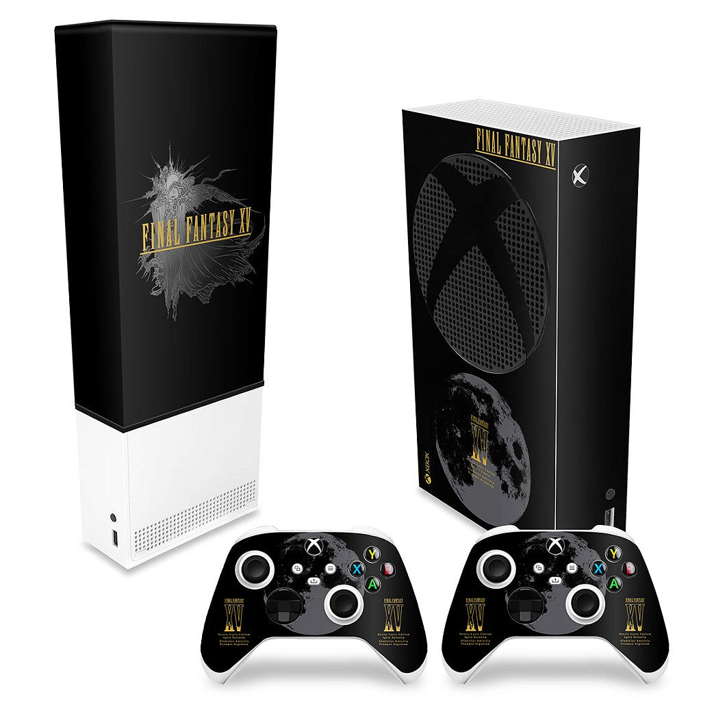 KIT Capa Anti Poeira e Skin Anti-Rage Xbox Series S Vertical - Final Fantasy XV Bundle