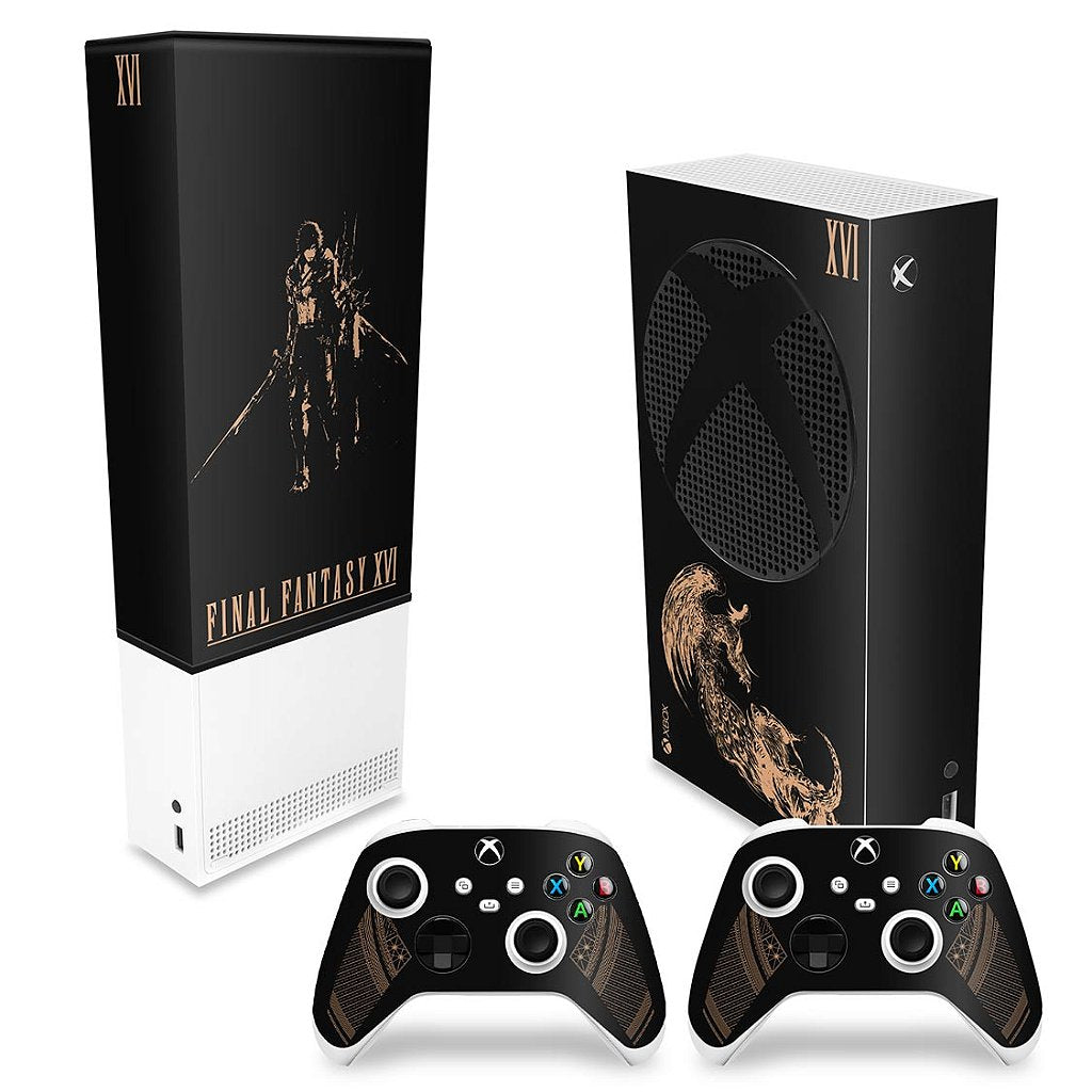 KIT Capa Anti Poeira e Skin Anti-Rage Xbox Series S Vertical - Final Fantasy XVI Edition