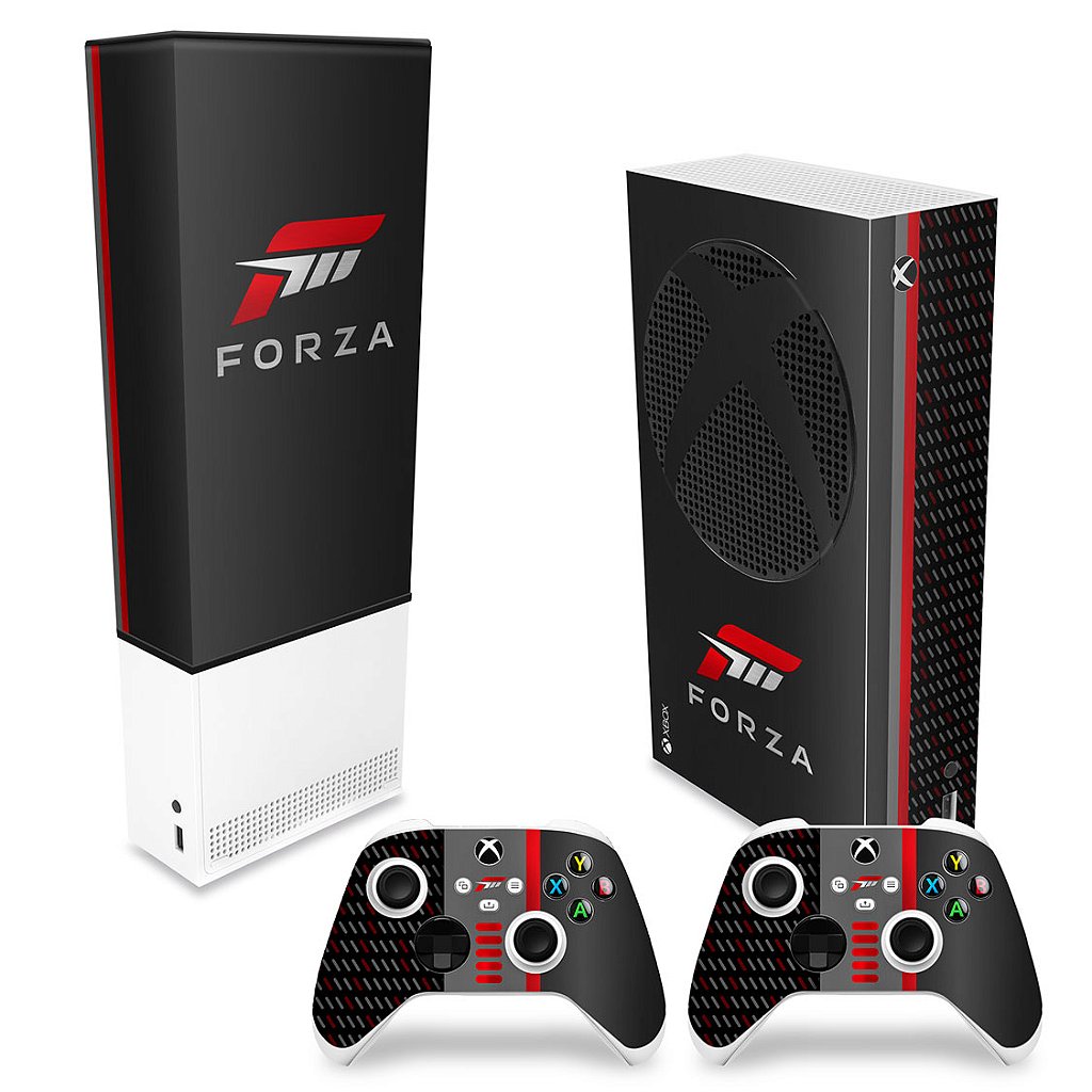 KIT Capa Anti Poeira e Skin Anti-Rage Xbox Series S Vertical - Forza Motorsport