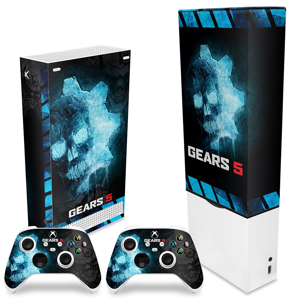 KIT Capa Anti Poeira e Skin Anti-Rage Xbox Series S Vertical - Gears 5 - Pop Arte Skins - foto 2