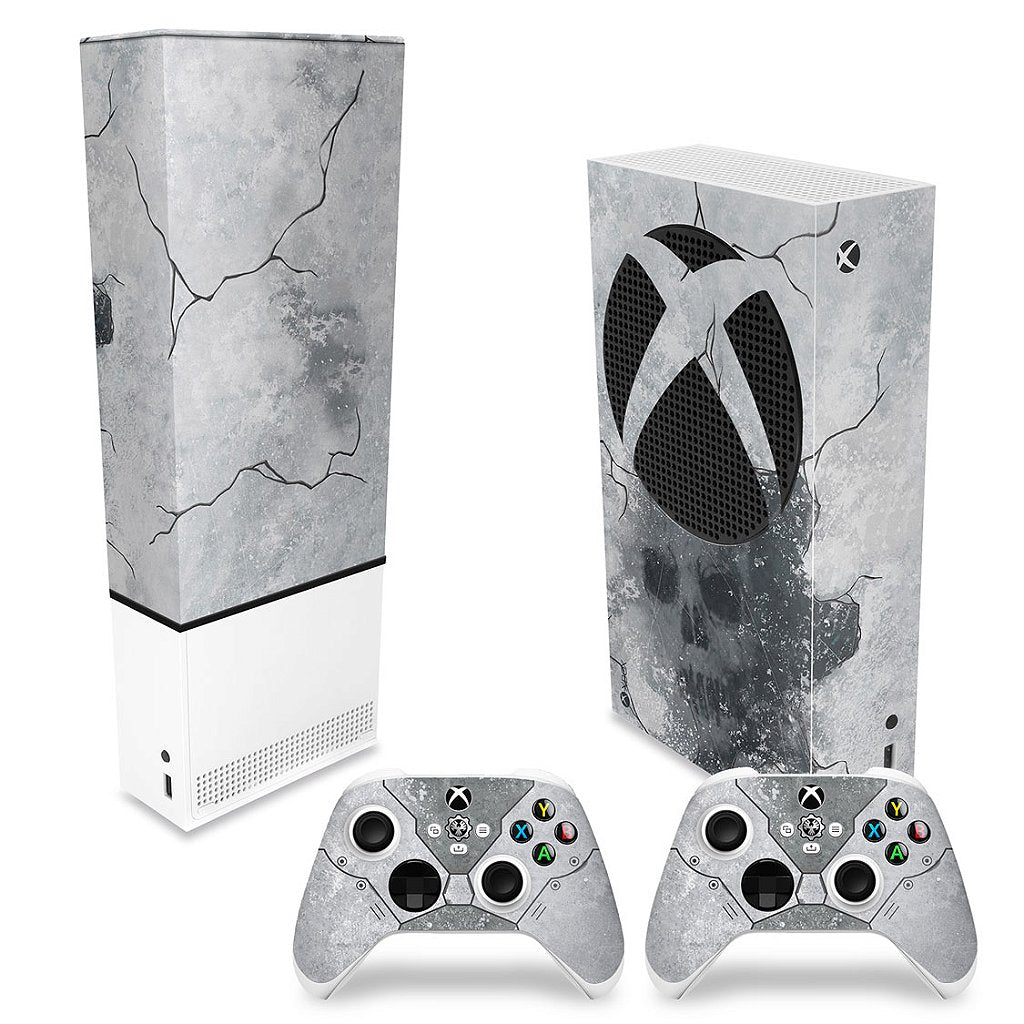 KIT Capa Anti Poeira e Skin Anti-Rage Xbox Series S Vertical - Gears 5 Bundle