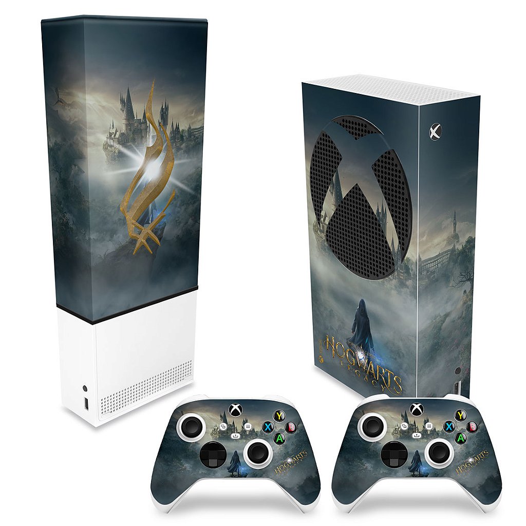 KIT Capa Anti Poeira e Skin Anti-Rage Xbox Series S Vertical - Hogwarts Legacy