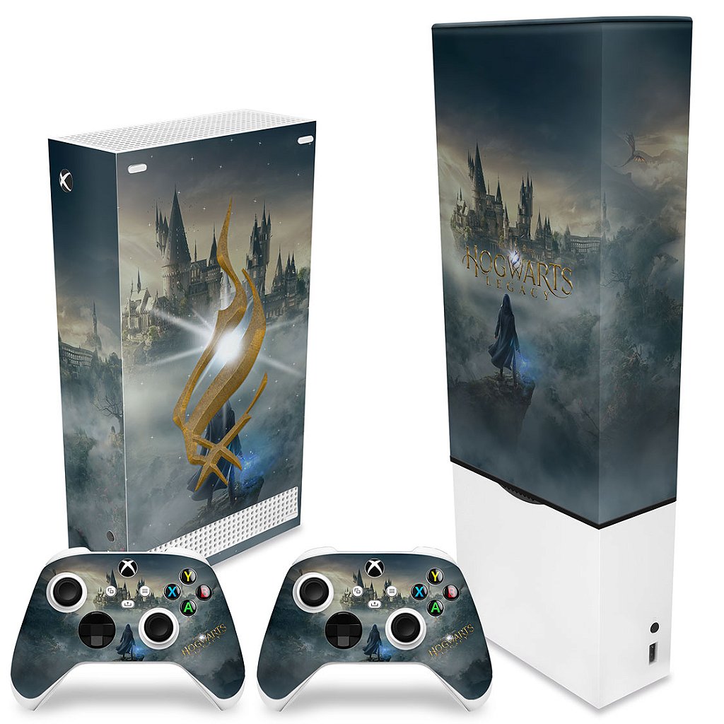 KIT Capa Anti Poeira e Skin Anti-Rage Xbox Series S Vertical - Hogwarts Legacy - Pop Arte Skins - foto 2