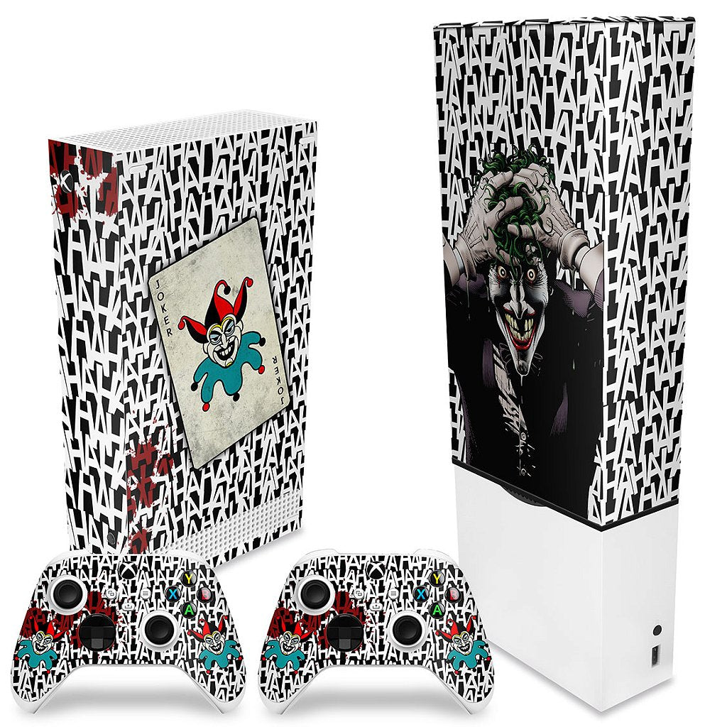 KIT Capa Anti Poeira e Skin Anti-Rage Xbox Series S Vertical - Joker Coringa - Pop Arte Skins - foto 2
