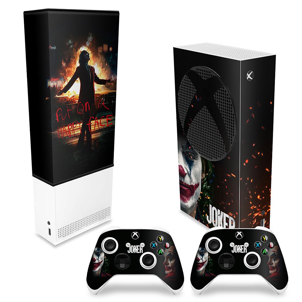 KIT Capa Anti Poeira e Skin Anti-Rage Xbox Series S Vertical - Joker Filme