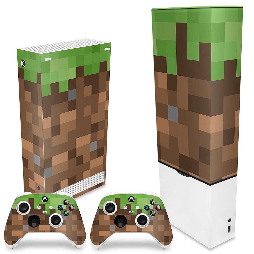 KIT Capa Anti Poeira e Skin Anti-Rage Xbox Series S Vertical - Minecraft - Pop Arte Skins - foto 2