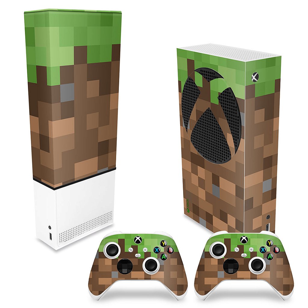 KIT Capa Anti Poeira e Skin Anti-Rage Xbox Series S Vertical - Minecraft