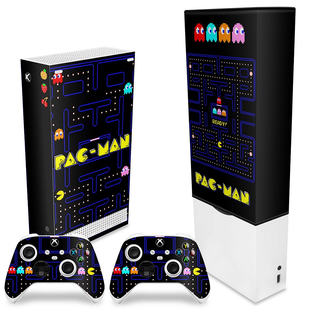 KIT Capa Anti Poeira e Skin Anti-Rage Xbox Series S Vertical - Pac Man - Pop Arte Skins - foto 2