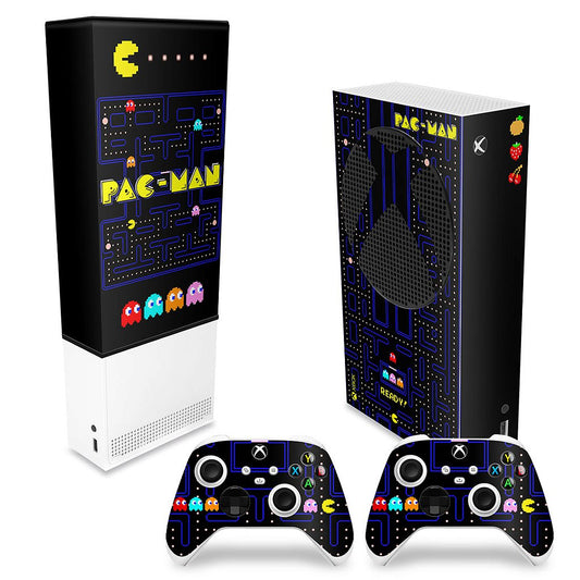 KIT Capa Anti Poeira e Skin Anti-Rage Xbox Series S Vertical - Pac Man
