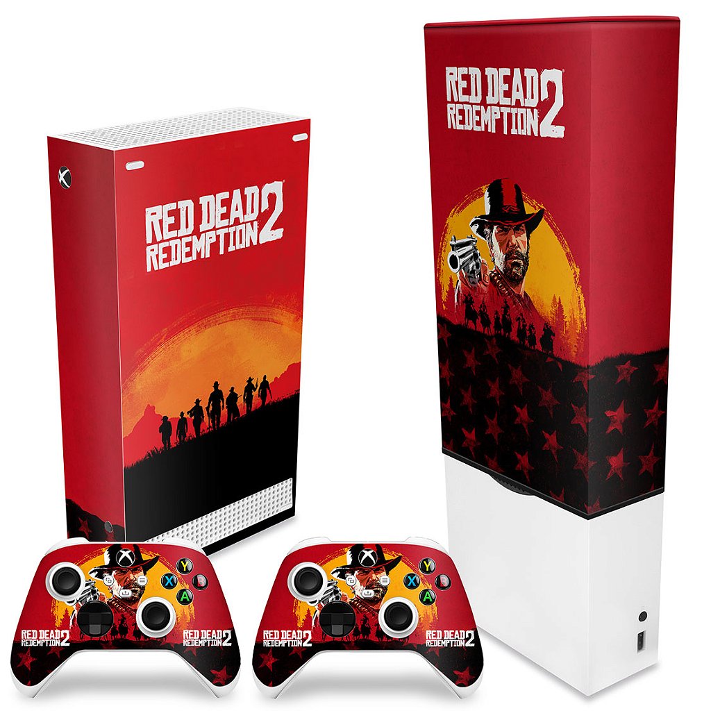 KIT Capa Anti Poeira e Skin Anti-Rage Xbox Series S Vertical - Red Dead Redemption 2 - Pop Arte Skins - foto 2