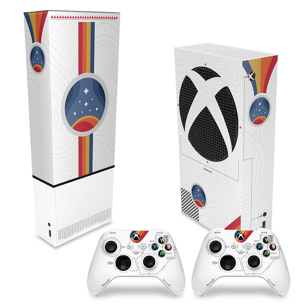 KIT Capa Anti Poeira e Skin Anti-Rage Xbox Series S Vertical - Starfield Edition