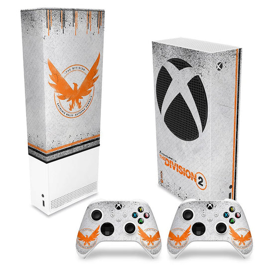 KIT Capa Anti Poeira e Skin Anti-Rage Xbox Series S Vertical - The Division 2