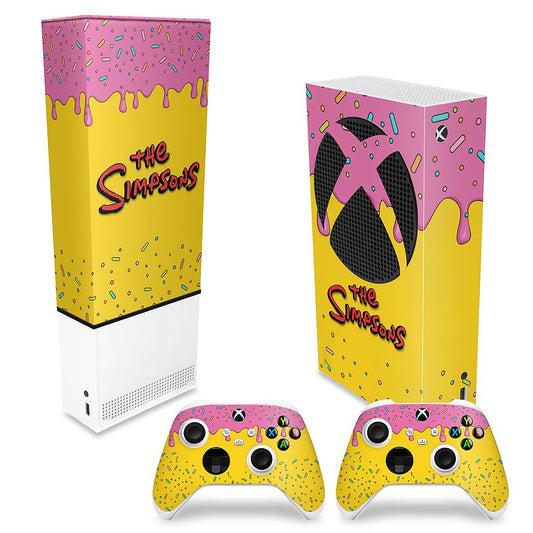 KIT Capa Anti Poeira e Skin Anti-Rage Xbox Series S Vertical - The Simpsons