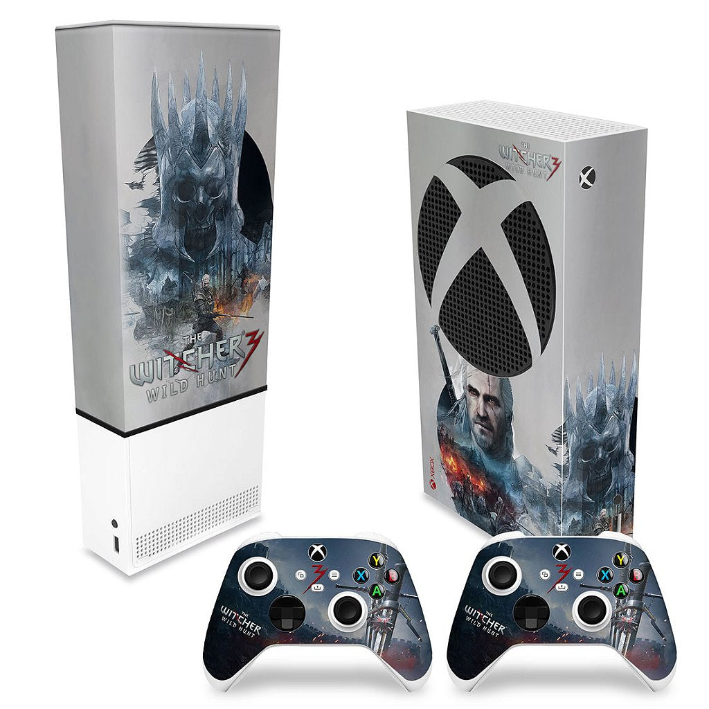 KIT Capa Anti Poeira e Skin Anti-Rage Xbox Series S Vertical - The Witcher 3