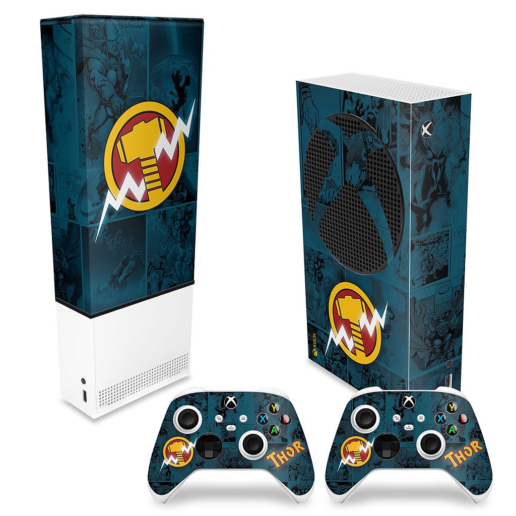 KIT Capa Anti Poeira e Skin Anti-Rage Xbox Series S Vertical - Thor Comics