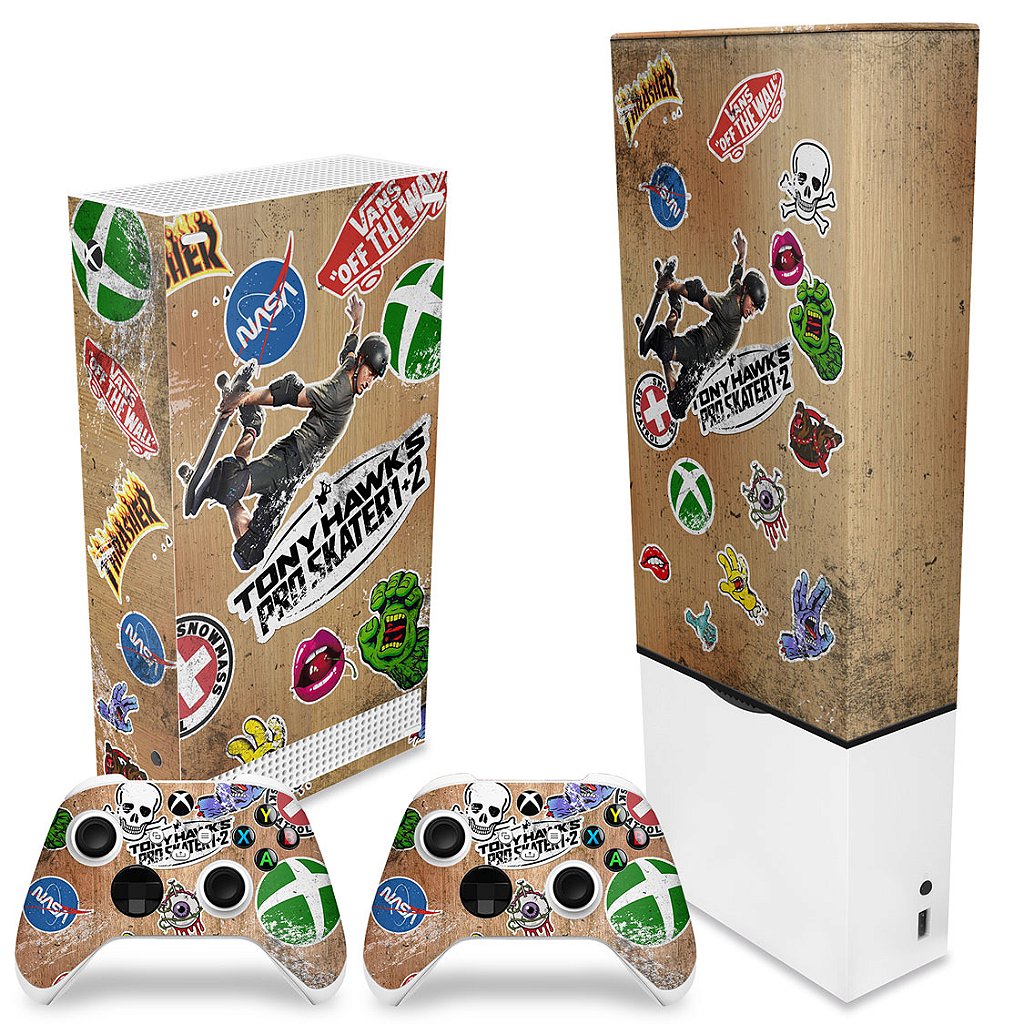 KIT Capa Anti Poeira e Skin Anti-Rage Xbox Series S Vertical - Tony Hawk's Pro Skater - Pop Arte Skins - foto 2