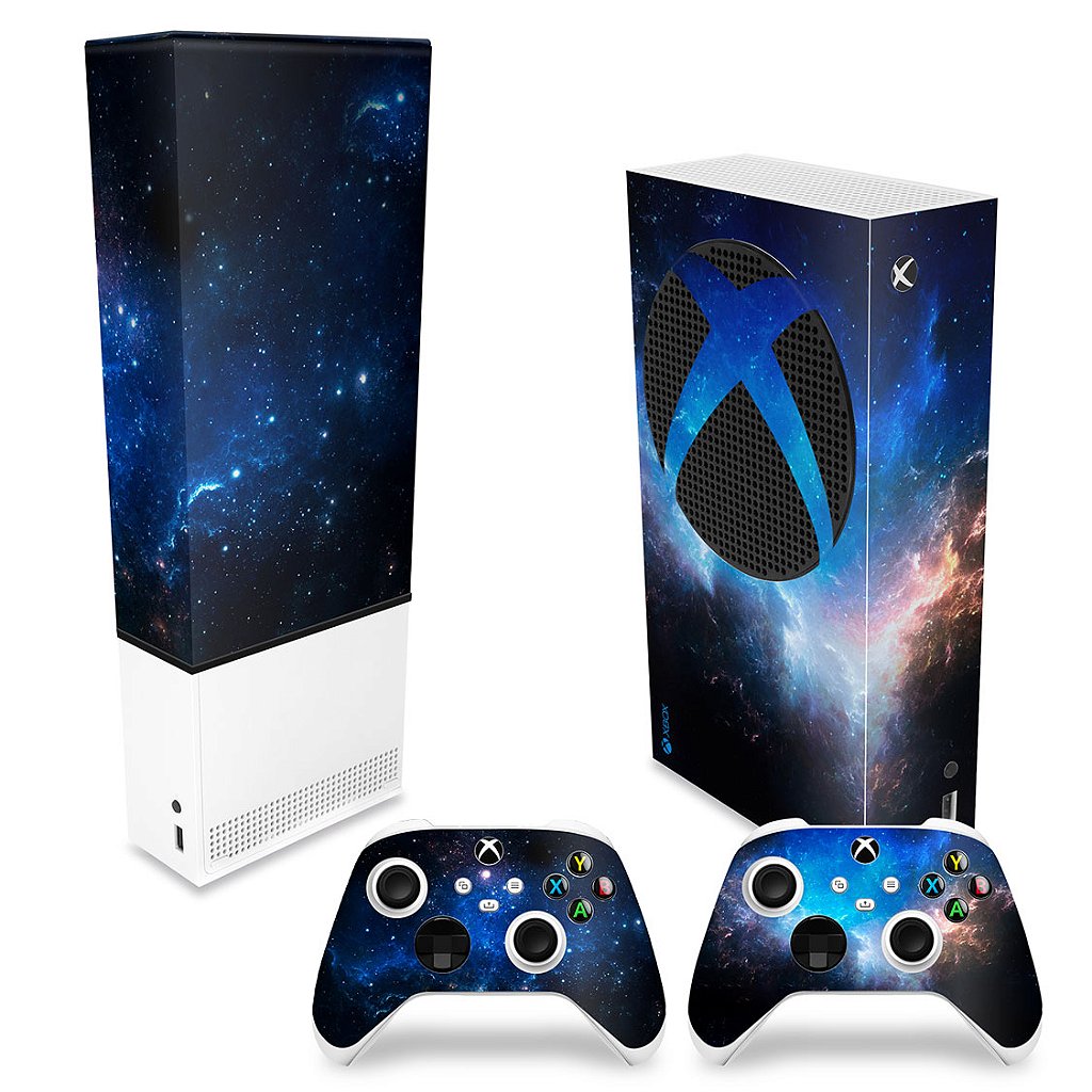 KIT Capa Anti Poeira e Skin Anti-Rage Xbox Series S Vertical - Universo Cosmos