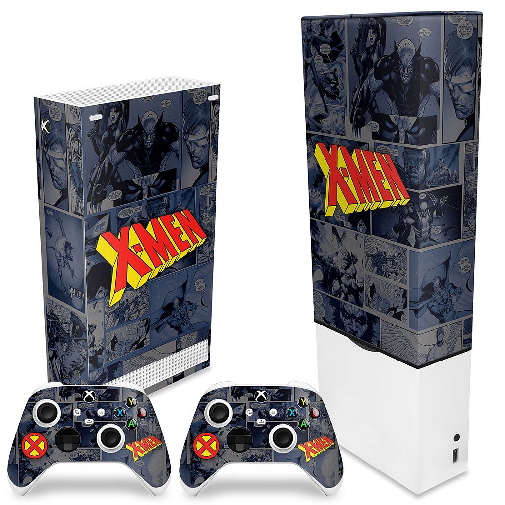 KIT Capa Anti Poeira e Skin Anti-Rage Xbox Series S Vertical - X-Men Comics - Pop Arte Skins - foto 2