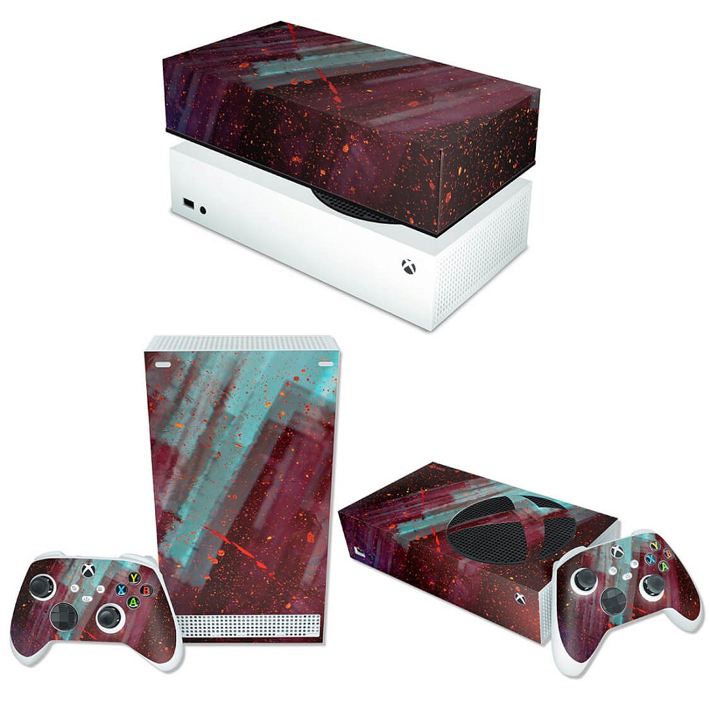 KIT Capa Anti Poeira e Skin Anti-Rage Xbox Series S Horizontal - Abstrato #100