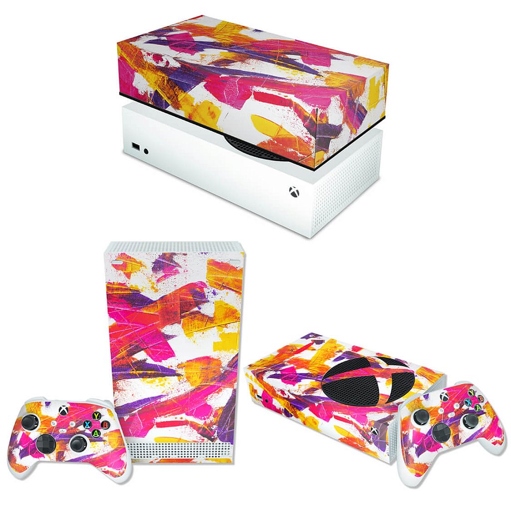 KIT Capa Anti Poeira e Skin Anti-Rage Xbox Series S Horizontal - Abstrato #103