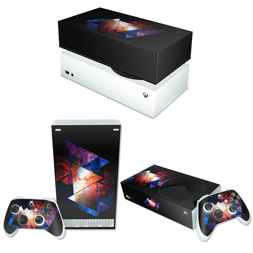 KIT Capa Anti Poeira e Skin Anti-Rage Xbox Series S Horizontal - Abstrato #90