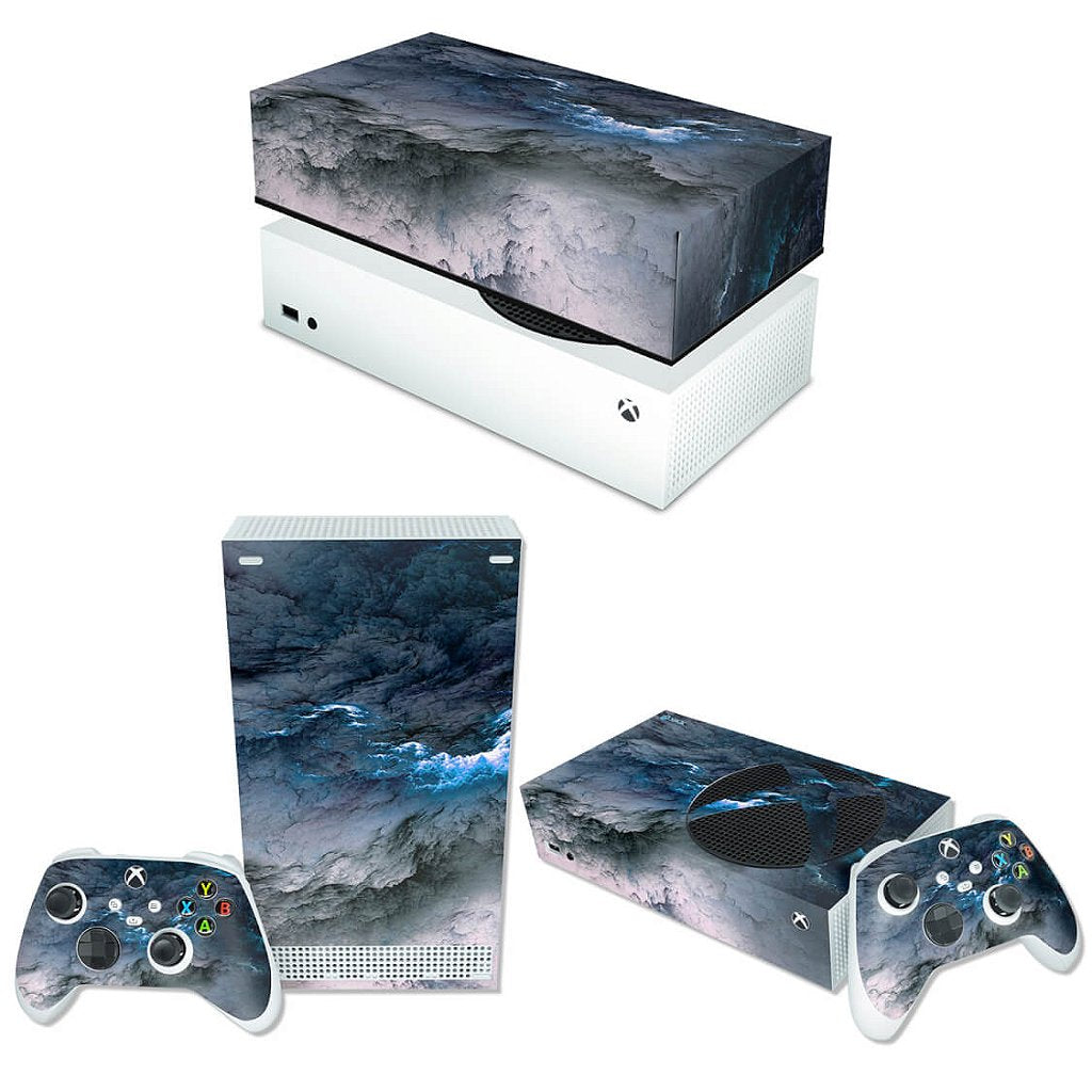 KIT Capa Anti Poeira e Skin Anti-Rage Xbox Series S Horizontal - Abstrato #91