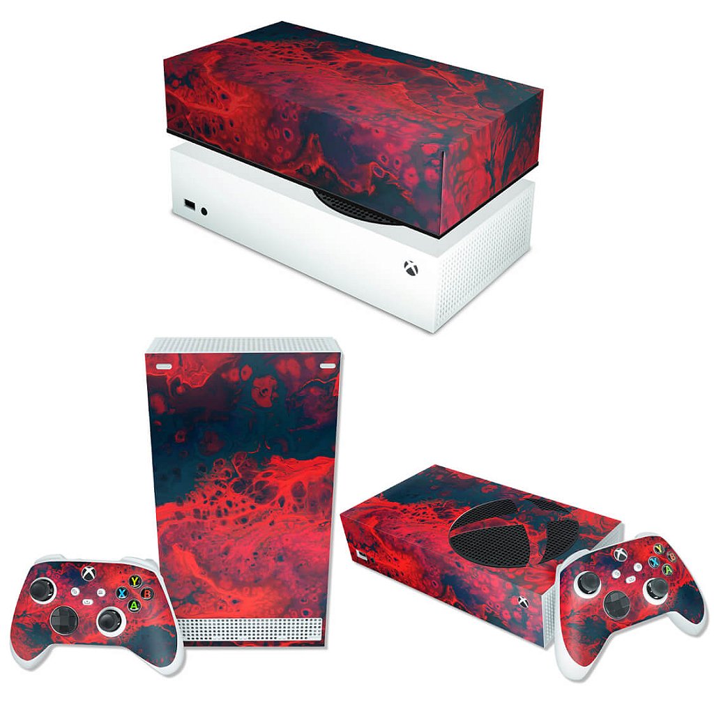 KIT Capa Anti Poeira e Skin Anti-Rage Xbox Series S Horizontal - Abstrato #98