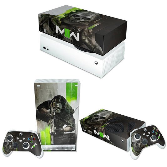 KIT Capa Anti Poeira e Skin Anti-Rage Xbox Series S Horizontal - Call Of Duty Modern Warfare II