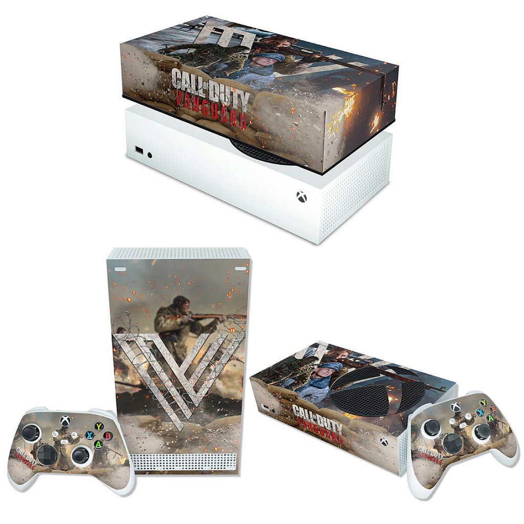 KIT Capa Anti Poeira e Skin Anti-Rage Xbox Series S Horizontal - Call of Duty Vanguard