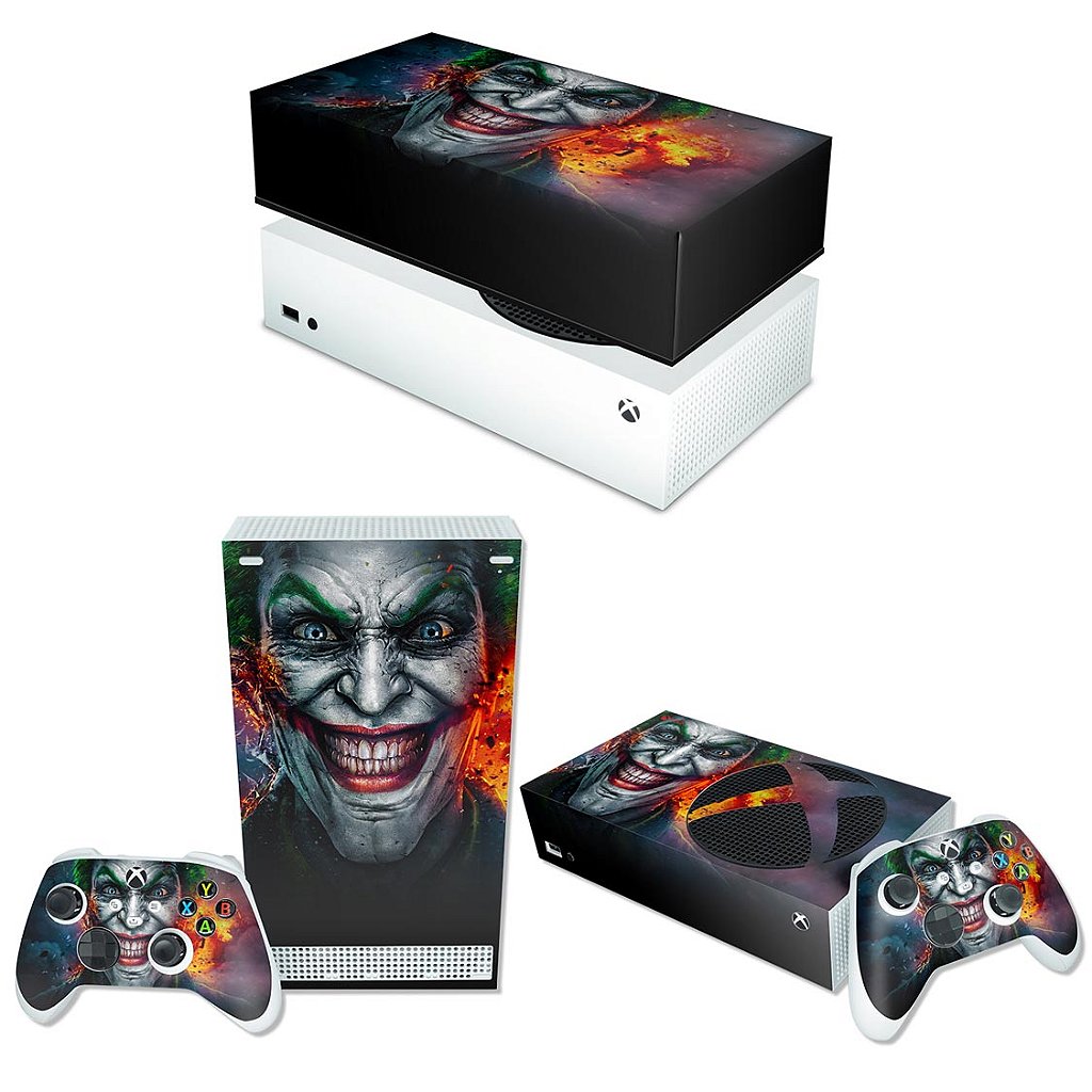 KIT Capa Anti Poeira e Skin Anti-Rage Xbox Series S Horizontal - Coringa Joker