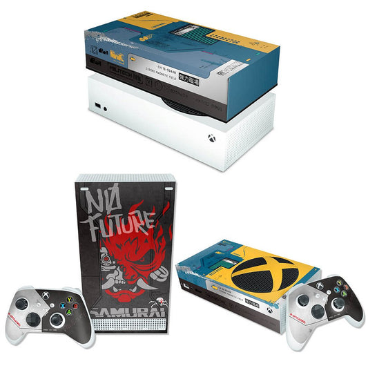 KIT Capa Anti Poeira e Skin Anti-Rage Xbox Series S Horizontal - Cyberpunk 2077 Bundle