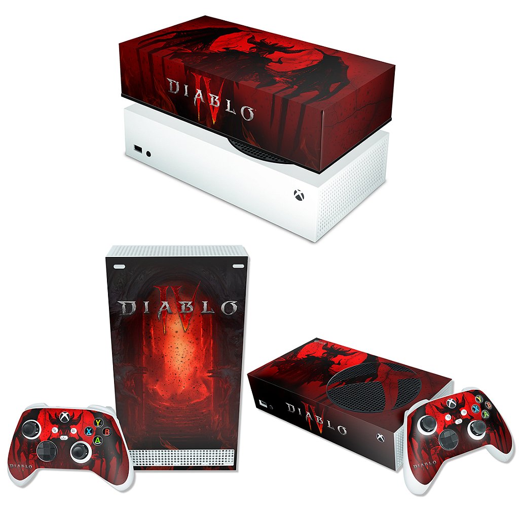 KIT Capa Anti Poeira e Skin Anti-Rage Xbox Series S Horizontal - Diablo IV 4