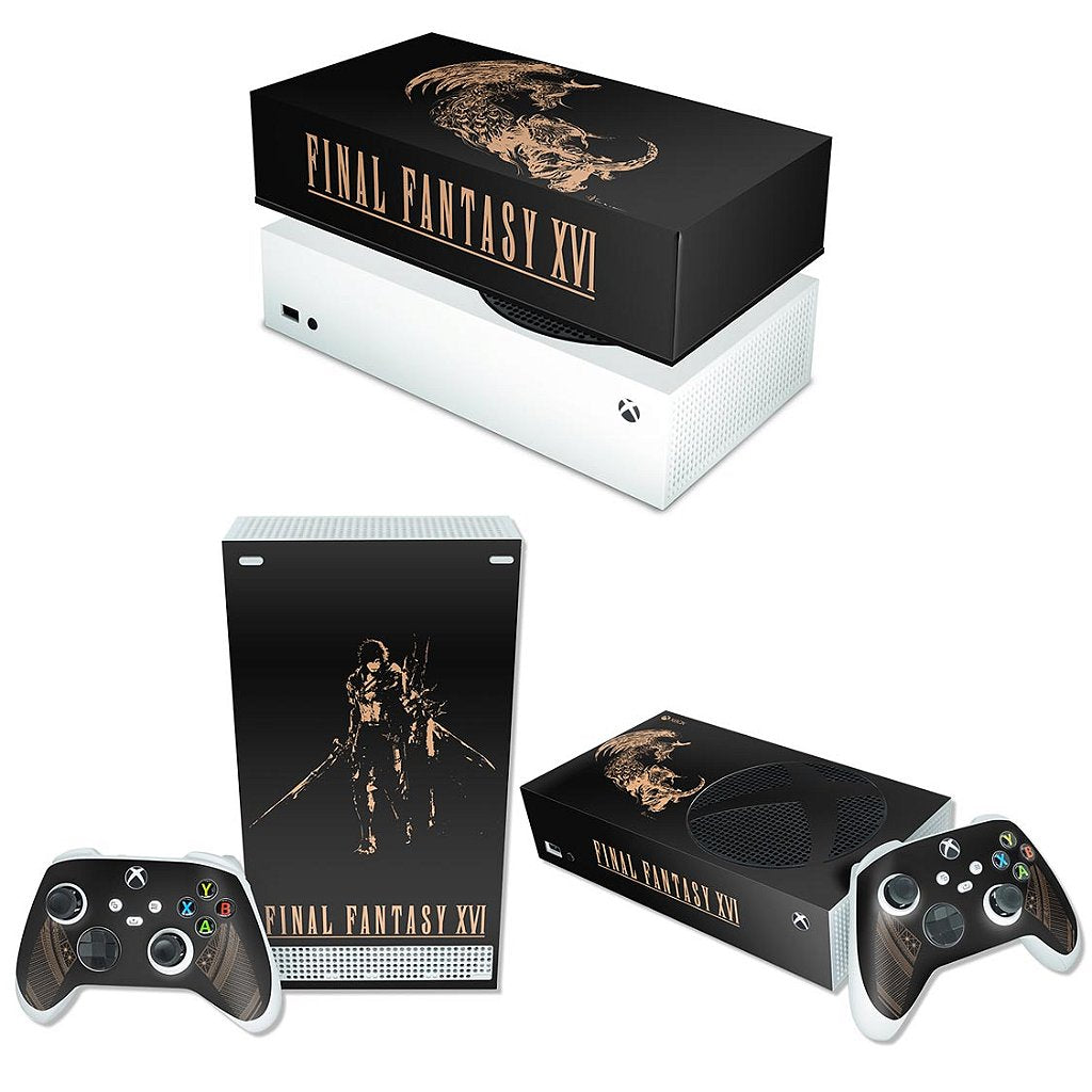 KIT Capa Anti Poeira e Skin Anti-Rage Xbox Series S Horizontal - Final Fantasy XVI Edition
