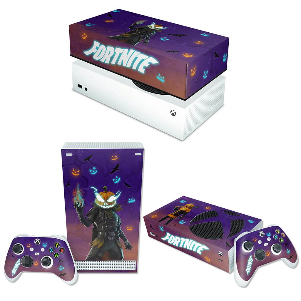 KIT Capa Anti Poeira e Skin Anti-Rage Xbox Series S Horizontal - Fortnite