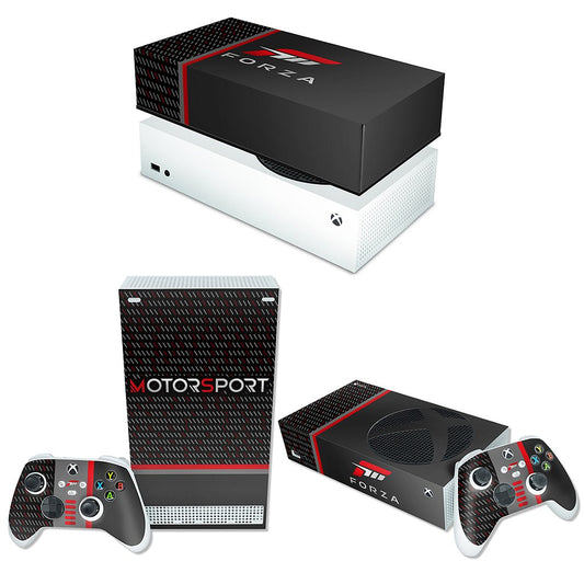 KIT Capa Anti Poeira e Skin Anti-Rage Xbox Series S Horizontal - Forza Motorsport