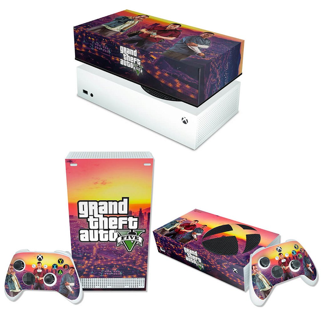 KIT Capa Anti Poeira e Skin Anti-Rage Xbox Series S Horizontal - GTA V