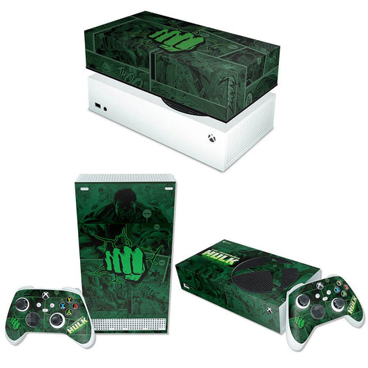 KIT Capa Anti Poeira e Skin Anti-Rage Xbox Series S Horizontal - Hulk Comics