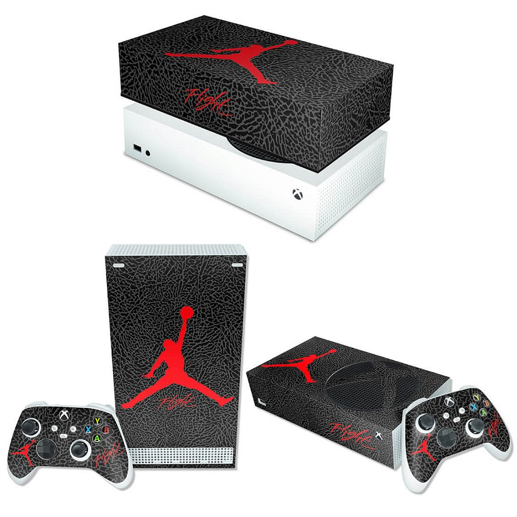 KIT Capa Anti Poeira e Skin Anti-Rage Xbox Series S Horizontal - Jordan Flight