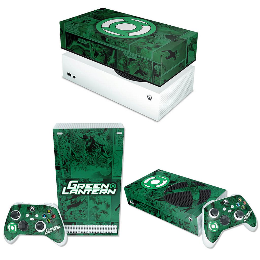 KIT Capa Anti Poeira e Skin Anti-Rage Xbox Series S Horizontal - Lanterna Verde Comics